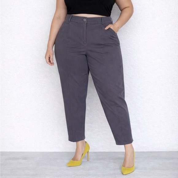 LOFT Pants - LOFT gray high rise cotton stretch skinny ankle pants size 16